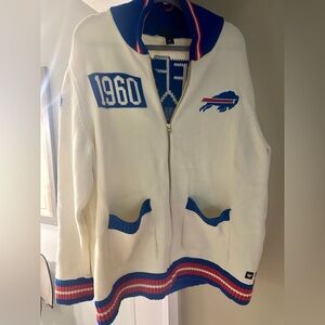 Buffalo Bills Men’s The Wild Collective Cream
Jacquard Full-Zip Sweater